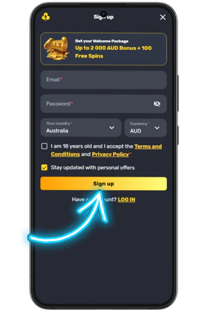 Sweet Bonanza 2500 casino registration form