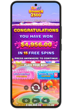 Sweet Bonanza 2500 big win celebration